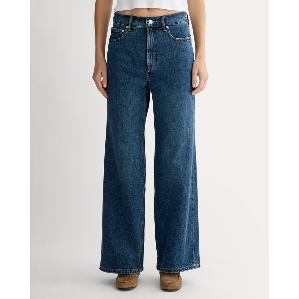 EVERLANE The Way-High Sailor Jean in Deep Bluer Denim High-rise Wide Leg‎ 32R
